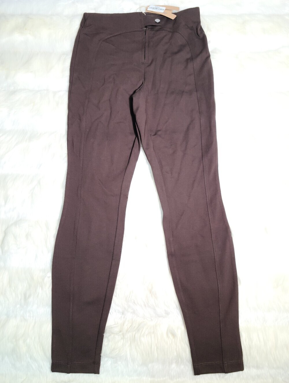 SKIMS The Essential Pants Zip Front Legging Brown Espresso Small NEW
